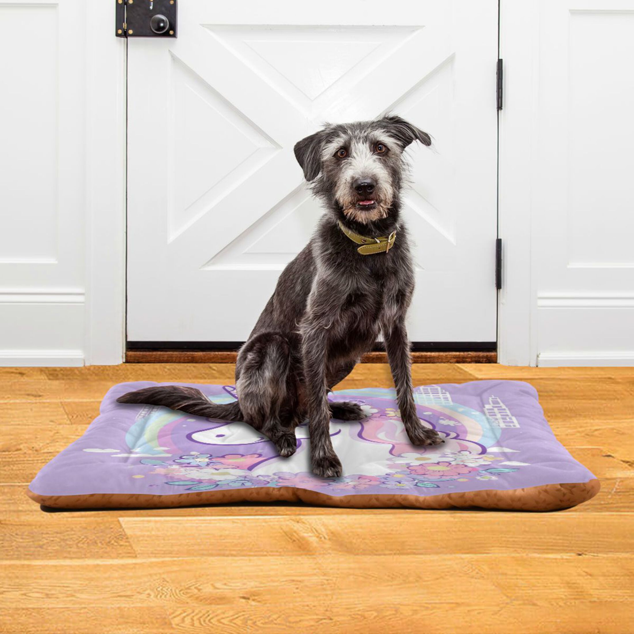 Qxltty Cute Unicorn Purple Pattern Ped Pad Wear-resistant and Hard to Bite Through Sleeping Pad for Small Medium Large Dogs Winter Pet Bed 36×24in