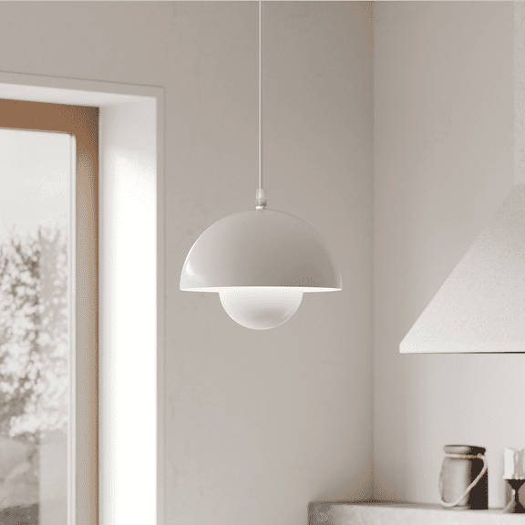 SUNMORY Pendant Light, Hanging Light Fixtures for Kitchen Island, 3 Color Temperature Adjustable Iron Lamp with Adjustable Cord for Dining Room Bedroom Living Room Bathroom White