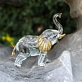 thumbnail image 2 of Handcrafted Glass Elephant Statue，Elephant Figurines for Home Decor Holiday Party Crystal Gifts，Small size, 2 of 4