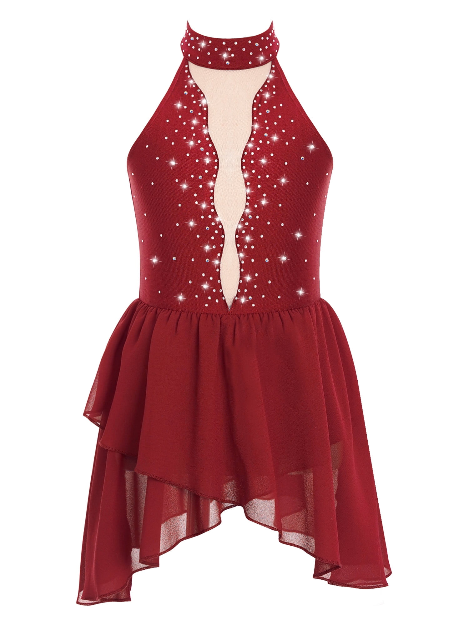 Aslor Robe Danse Contemporan Femme Justaucorps Patnage Artstque Compétton Robe Cours De