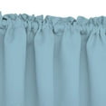 thumbnail image 3 of The Great American Store Decorative Polyester Window Valances Solid Light Blue Gathered Style (56" x 18") 3" Rod Pocket, 1 Pack - Suitable for Kitchen, Living Room, Bedroom, Cafes, 3 of 5