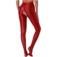 thumbnail image 3 of Sxiwei Collants Translucides Brillants Extensibles pour Femmes Bas Aguichant Scintillants Rouge TG, 3 of 7