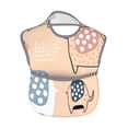 thumbnail image 2 of Bingfone Mess-Proof Baby Bib - Waterproof Bib For Baby Boy Or Girl With Food Catcher Pocket, Unisex-Cute Ink Drawn Elephants, 2 of 8