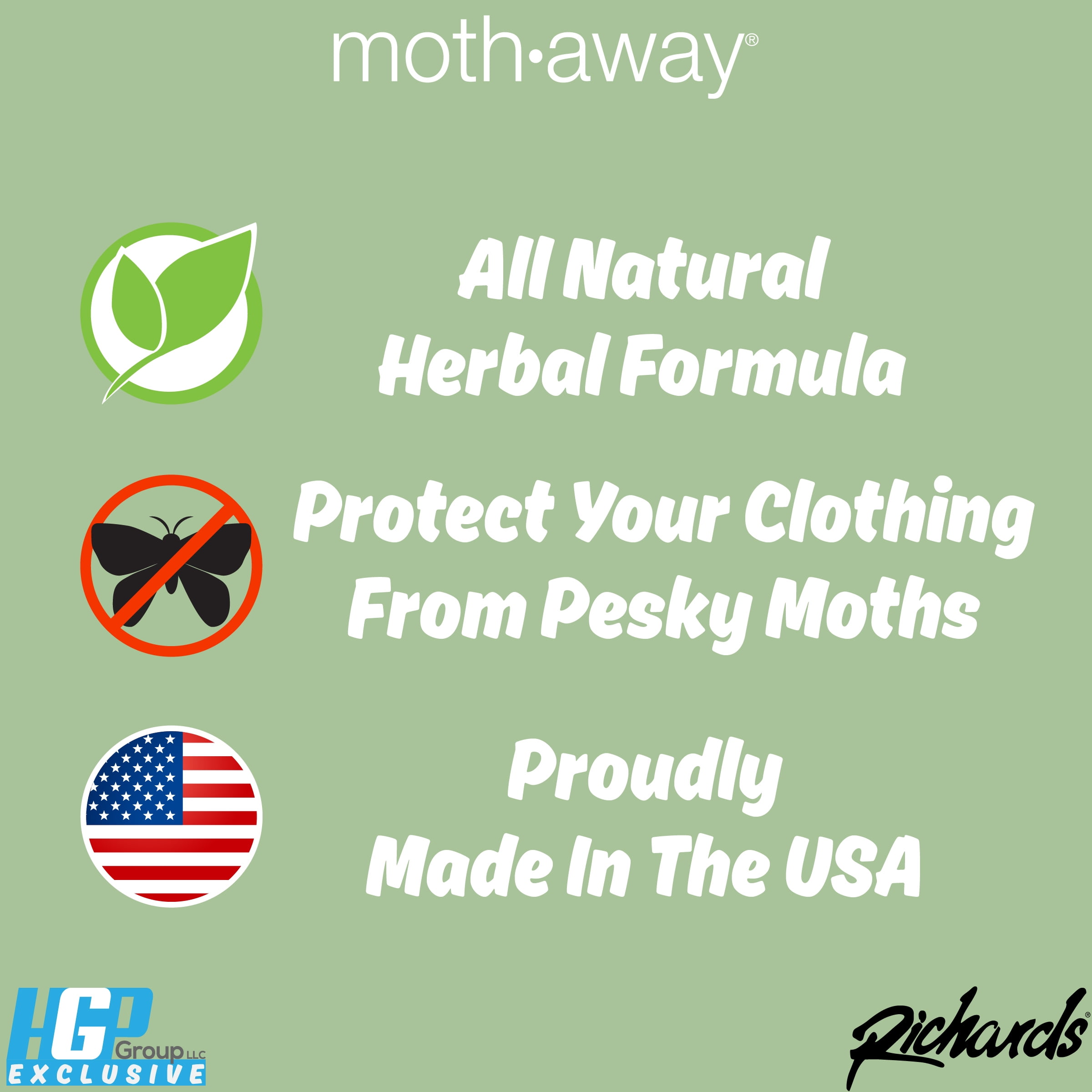 Richards Moth Away Herbal Moth Repellent Value Pack with 72 Sachets for Closet & Drawers, Herbal, 7 oz, 72 Count