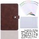 thumbnail image 1 of Cuaderno de cuero PU A6, cubierta de carpeta de 6 anillas redondas recargable para cuaderno de papel de relleno A6, carpeta estilo agenda Personal, 1 of 6
