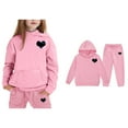 thumbnail image 5 of Kids Girls Boys Sweatsuit Set,2 Piece Long Sleeve Pink Hoodie Sweatshirt Leggings Pants Fall Clothes Girls Matching Sets 6-7 Years Cute&nbsp;Boys Girls&nbsp;Clothing, 5 of 7