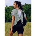 thumbnail image 5 of Camiseta de entrenamiento SENSERISE con espalda abierta de manga corta para mujer, 5 of 5