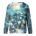 thumbnail image 5 of ZRGHAOYLQ Trendy Christmas 3D Pattern Shirts Women's Merry Christmas Crewneck Pullovers Sweatshirt Long Sleeve Loose Shirts Tops for Christmas Gifts, 5 of 5