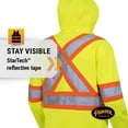 thumbnail image 3 of Pioneer Hi Vis Safety Hoodie for Men - Zip Up Jacket with Reflective Tape - for Construction/Traffic - Class 2 - Yellow, 3 of 9