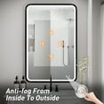 thumbnail image 5 of FTOTI 24x36 inch Black LED Bathroom Mirror - Anti-Fog, Dimmable, Wall Mounted Vanity Mirror, 5 of 8