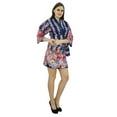 thumbnail image 4 of Bimba Women Short Cotton Robe Floral Printed Bridesmaid Getting Ready Robe, 4 of 7