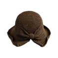 thumbnail image 4 of Jumpingount Sombrero de paja flexible de ala ancha para el sol, primera opción para regalos tejidos a mano, sombrero de verano con ala y lazo, Type2 NO2, 4 of 6