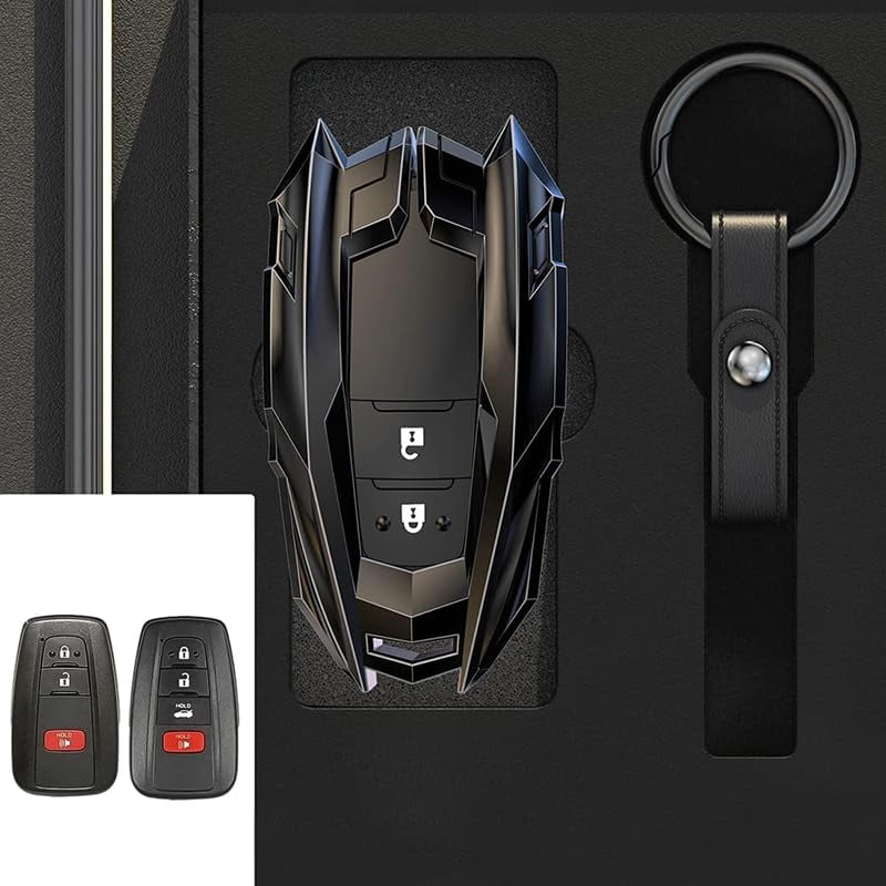 Zinc Alloy Metal Keyless Remote Key Fob Case Cover for Toyota Camry RAV4 Highlander C-HR Prius Corolla Avalon GT86