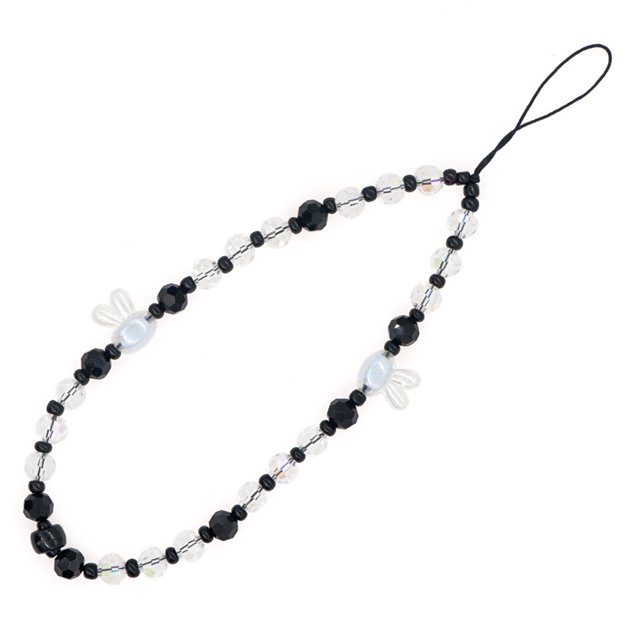 ColoMX Acrílico Beaded Lanyard Conejo Cabeza con cuentas Celular Charm Anti-Perdido Cadena Teléfono