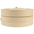 thumbnail image 2 of TABLZONE 1Set Bamboo Steamer Basket with Cover Natural Material for Home Cooking, 2 of 5