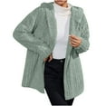 thumbnail image 2 of Njagoc3 Womens Solid Color Long Sleeve Warm Hooded Jacket Top Jacket, 2 of 6