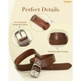 thumbnail image 4 of WHIPPY Women Leather Belt, Coffee Waist Belt for Jeans Pants, 4 of 5