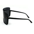 thumbnail image 3 of Extra Oversize Flat Top Upside Down Rectangle Shield Mask Sunglasses All Black, 3 of 4