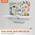 thumbnail image 3 of Heavy Duty Wall Mounted Floating Desk, 39.37"x19.69" Fold Down Table with Iron Hardware, White Space Saving Drop Leaf Desk for Work, Study, Eat, 3 of 7