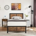 thumbnail image 3 of VECELO 3-Piece Twin Bedroom Sets with Wooden Headboard Bed Frame and 2 Gray Nightstands, 3 of 7