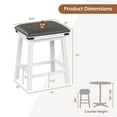 thumbnail image 3 of Costway 24" Dining Bar Stool Set of 2 Counter Height Padded Seat Wood Frame Kitchen White, 3 of 9