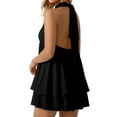 thumbnail image 3 of XIAONU Women's Halter-Neck Tiered Mini Dress Sleeveless Summer Party Short Flowy Gown, 3 of 9