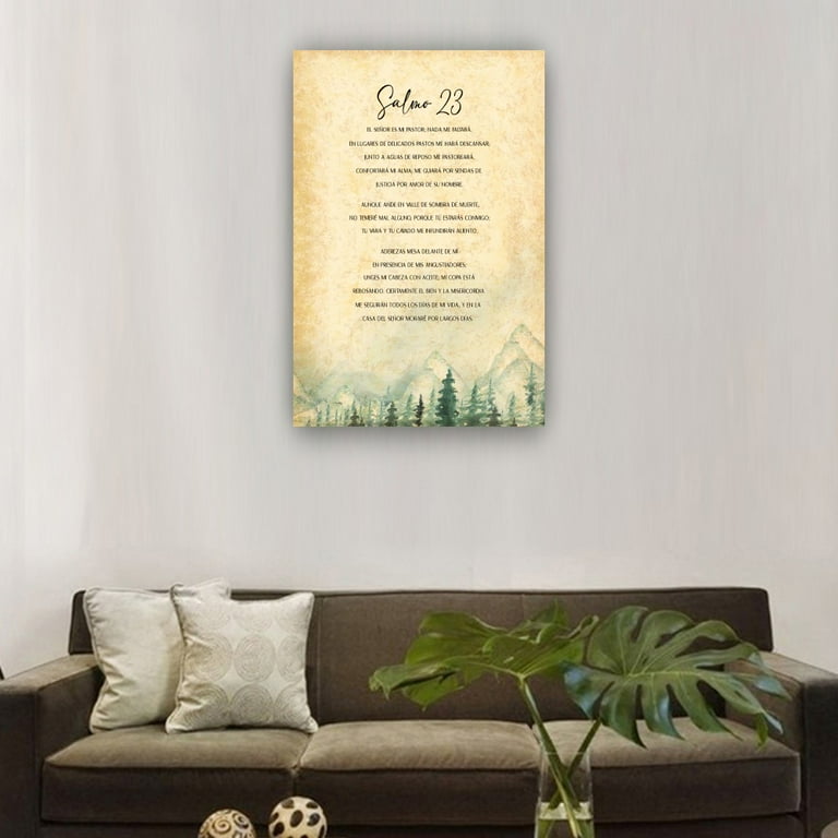 Salmo 23 En Espanol Para Pared, Psalm 23 On Canvas Painting