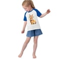 thumbnail image 3 of RXIRUCGD 2025 Vêtements d'Été pour Enfants Tout-Petits Garçons Filles Mode Mignon Col Rond Imprimé Manches Courtes Haut, 3 of 6