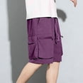 thumbnail image 2 of Khunlpohl Cargo Shorts for Men Big and Tall Loose Casual Elastic Waist Short Sweatpants with Pockets M-4XL, 2 of 7
