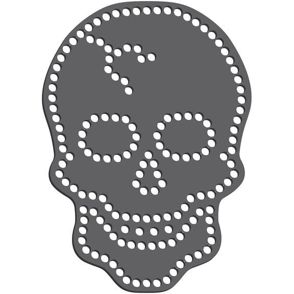 Rhinestone Genie Skull 5" Magnetic Rhinestone Template, Black