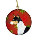 thumbnail image 1 of Basenji Red Snowflakes Holiday Christmas Ceramic Ornament, 1 of 1