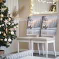 thumbnail image 3 of Christmas Winter Chair Covers Set of 1 Elk Snowflake Tree Scenery Retro Decoration Chair Back Covers Stretch Removable Washable Slipcovers Protector for Dining Room Kitchen Party Decor, 3 of 5