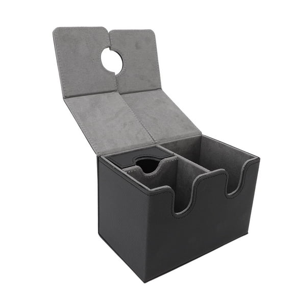 Sturdy PU Leather Card Deck Box with Detachable Tray, Holds 200+ Double Sleeved Cards, Compatible with CCG and Sports Cards, Magnetic Closure