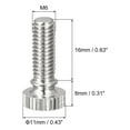 thumbnail image 2 of Knurled Thumb Screws, M6x16mm Flat Brass Bolts Grip Knobs, Nickel Plated 2Pack, 2 of 5