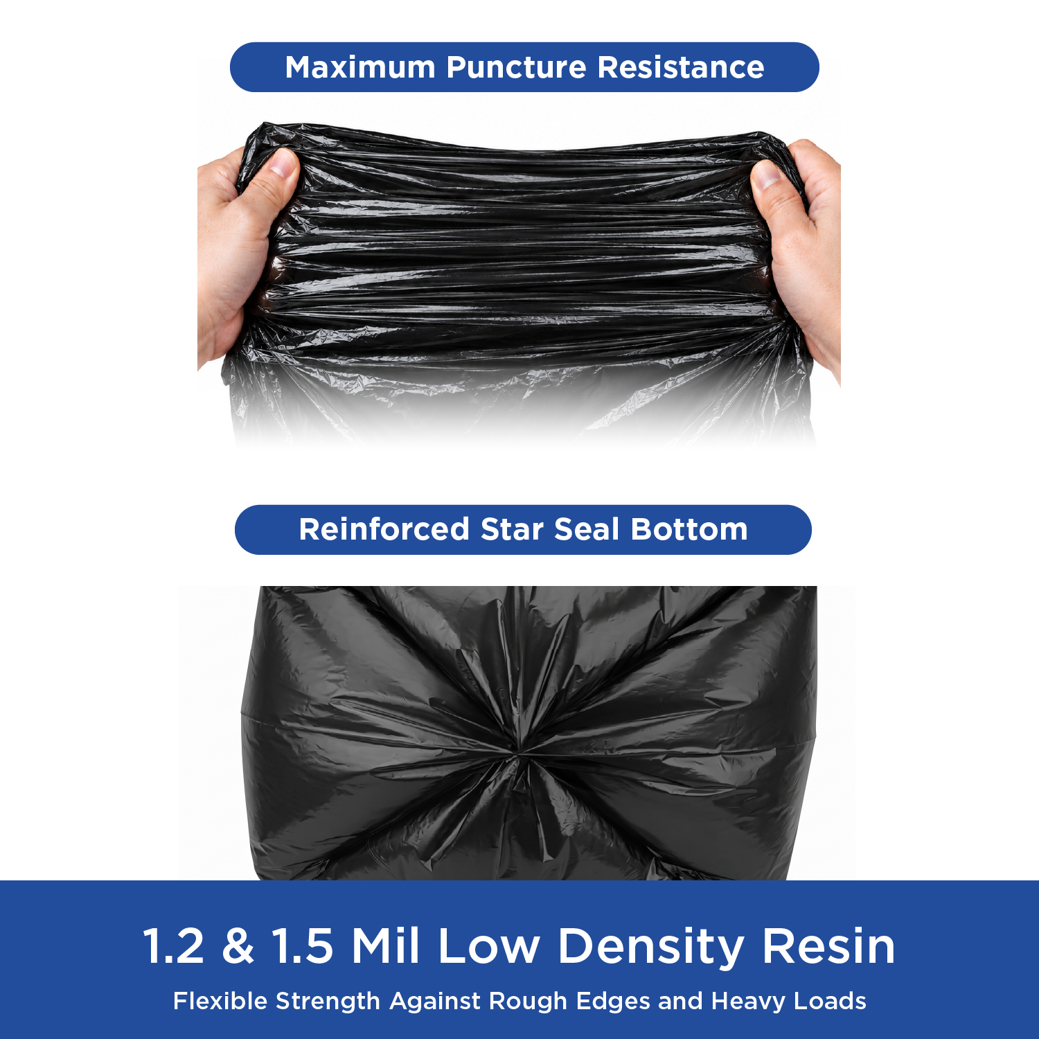 Karat 55-60 Gallon Heavy Duty Trash Bags, 100 Count photo 6