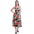 thumbnail image 3 of Moomaya Printed Cotton Casual Spaghetti Strap Dress Flared Maxi Summer Dresses For Women, 3 of 7