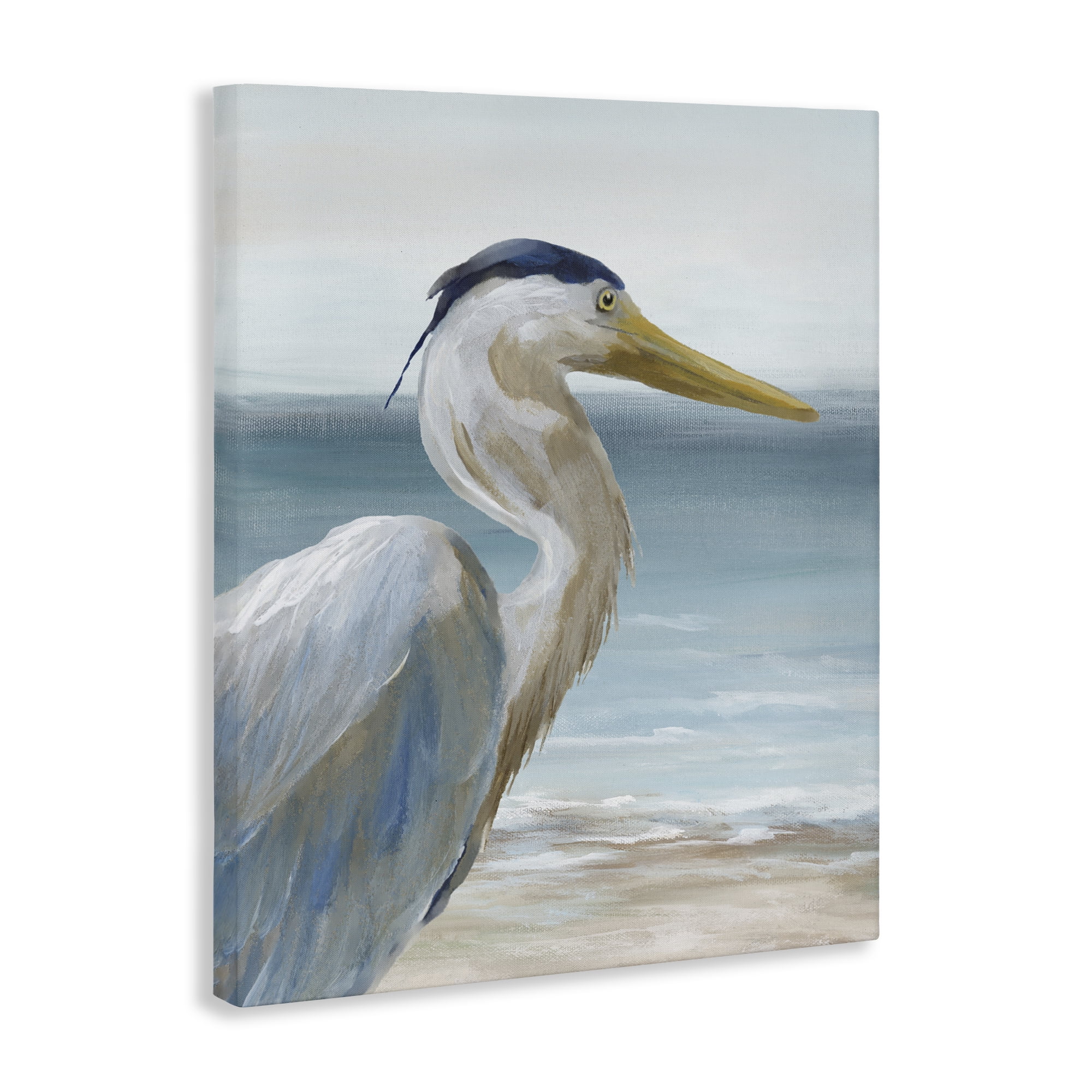 Stupell Industries Right Gazing Heron Canvas Wall Art, design by Nan