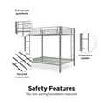 DHP Sidney Full over Full Metal Bunk Bed, Silver