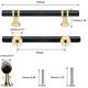 thumbnail image 2 of Set of 6 T-shaped Cabinet Door Handles 96mm, Modern Zinc Alloy Kitchen Furniture Handle for Bedroom Offices Drawer Included Black Screws with Gold Bas, 2 of 4