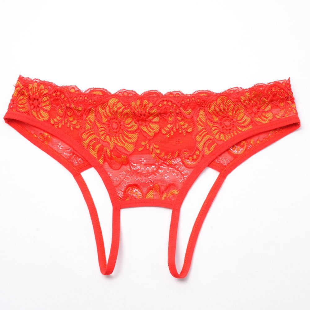 UHUSE - Women's Lace G-string Panties Crotchless Floral Briefs Thongs ...
