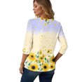 thumbnail image 7 of yuCgh Women's Fashion Floral Print V-Neck Long Sleeve Button Up T-Shirt, Casual Blouse with Tie Waist, Elegant Ladies Top,Earthy Yellow S, 7 of 7