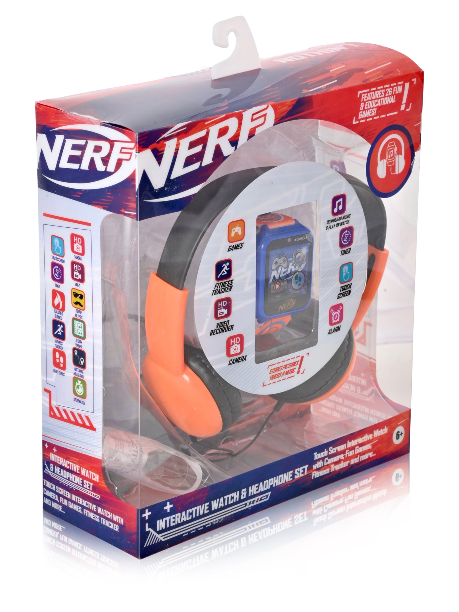Nerf Unisex Child Smartwatch & Headphones Set - Orange And Blue NRF40002WM