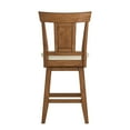 thumbnail image 3 of Weston Home Sheena Farmhouse Square Swivel Panel Back 24" Counter Height Stool, Oak, 3 of 6