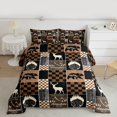 thumbnail image 2 of Homewish Western Wildlife Reindeer Full Size Comforter Sets, Woodland Animal Bedding Comforter Set, Brown Rustic Farmhouse Reversible Bedding Sets, Lightweight Room Decor, 3pcs, 2 of 8