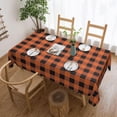 thumbnail image 2 of Orange Black Checkered Table Cloth for Dining Tables, Reusable Gingham Buffalo Check Plaid Halloween Tablecloths Fall Checked Decor Rectangle Table Covers for Kitchen,Holiday,Party 60x84In, 2 of 7