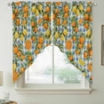 thumbnail image 2 of Orange Lemons Swag Valances for Windows, Kitchen Window Curtains Over Sink, Summer Botanical Checkered Farmhouse Window Treatment Curtains for Living Room/Bedroom Curtains 2 Panel Sets 36"x45", 2 of 8