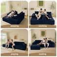 thumbnail image 2 of BYBYME 104" Cloud Sectional Couch with L-Shape Chaise Modern Comfy Modular Plush Corduroy Sofa for Living Room,No Assembly Required,Left Facing Chaise,Green, 2 of 10
