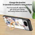 thumbnail image 6 of SaniMore for Google Pixel 8 Case, 31 Diamonds Glass Vehicle Magnetic Support Flexible TPU Flower Pattern Cover with 360° Rotatable Ring Kickstand Shockproof Protective Shell, Purple Flower, 6 of 9