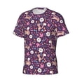 thumbnail image 5 of Vsdgher Cute Squirrel Floral Print Men's Dry Fit Mesh Athletic Shirts Moisture Wicking Tennis T-Shirt Tops, 5 of 9