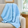 thumbnail image 3 of Parent's Choice Knit Baby Blanket, 100% Cotton, Soft & Cozy, Forever Blue, 30" x 40", 3 of 7